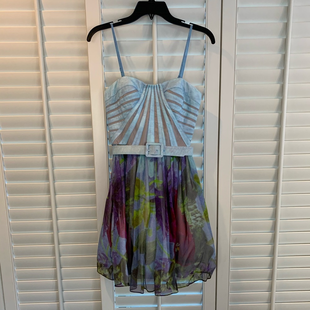 Aidan Mattox floral cocktail dress 0